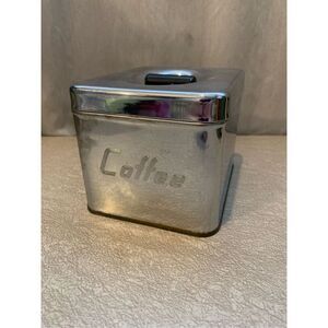 COFFEE Chrome CANETTE Canister-Masterware Mid Century USA Food Storage Silver